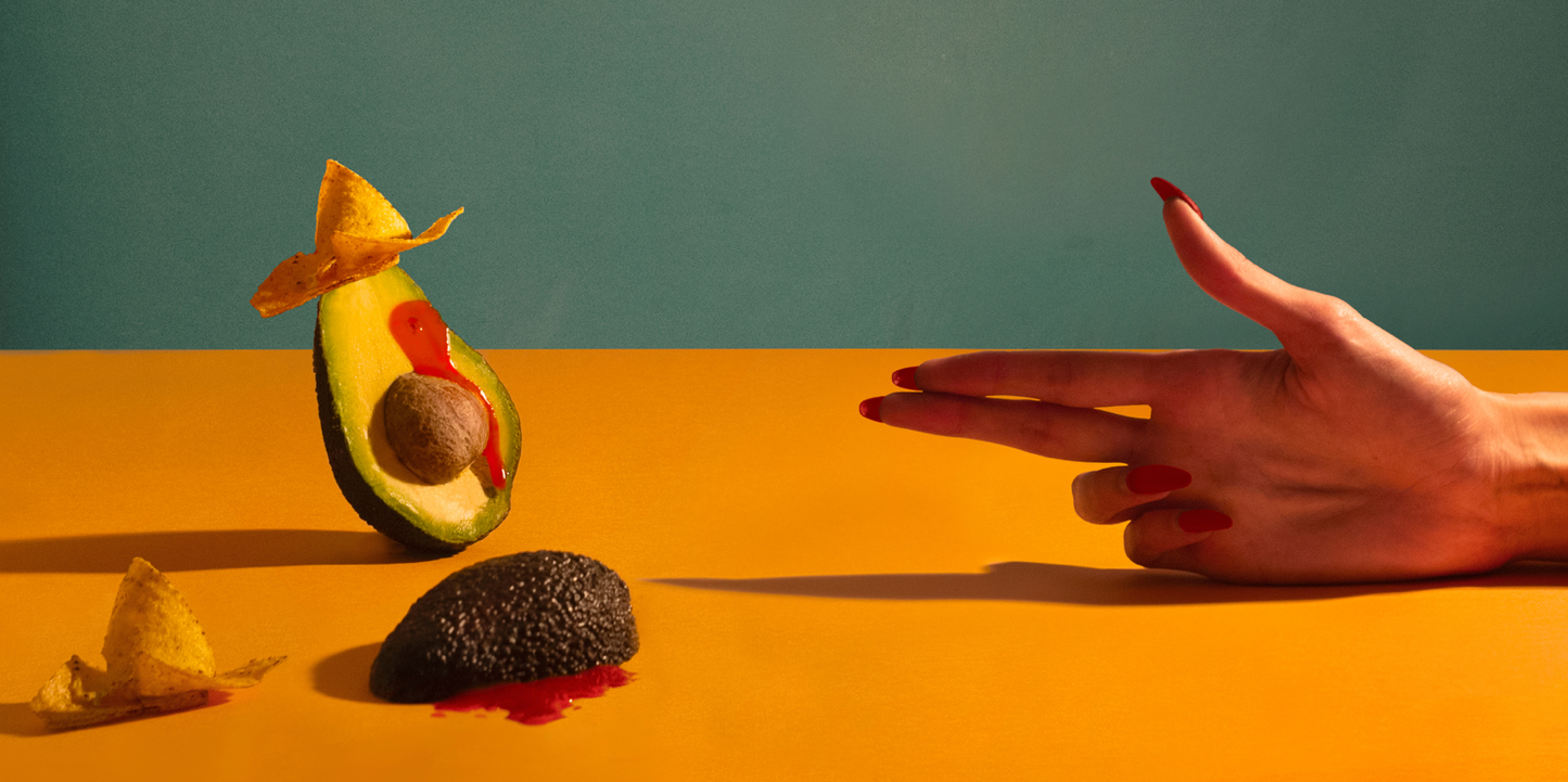 Lo chiamavano Tacos - Ketchup on canvas, culinary reinterpretation of a western film developed in a self-ironic and surreal key.